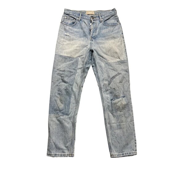 Everlane Denim - Everlane The 90s Cheaky Jean Denim Patchwork Distressed 28 Crop Light Wash